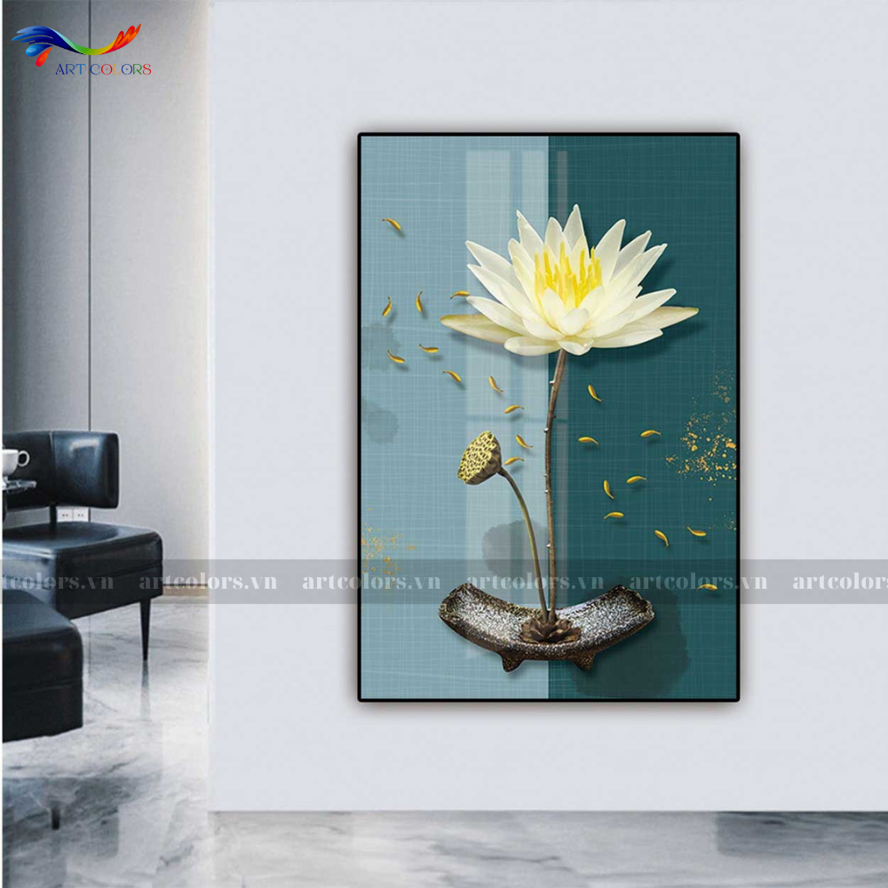 Tranh Tráng Gương Hoa Sen - HS4