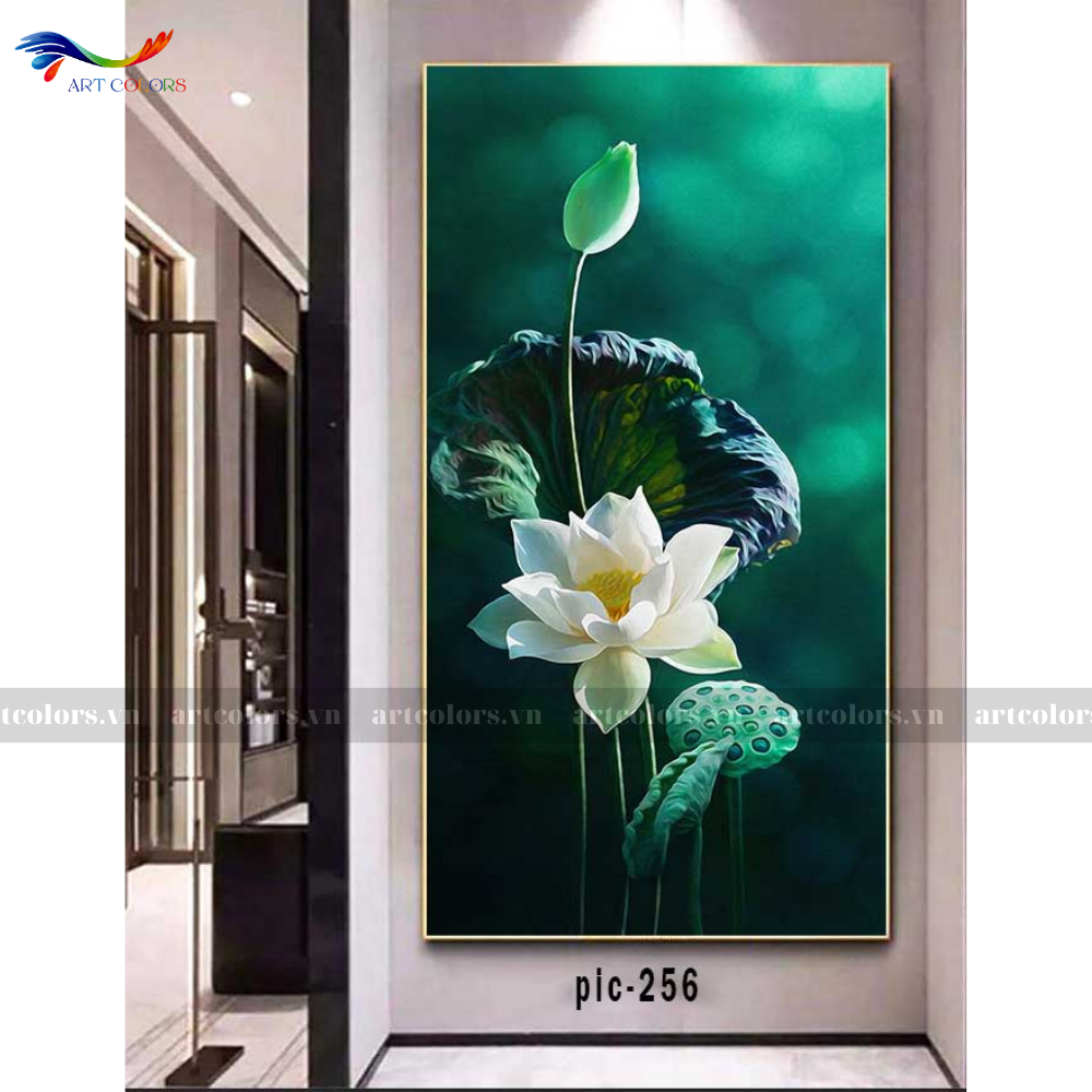 Tranh Tráng Gương Hoa Sen - HS20