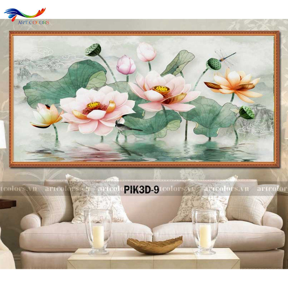 Tranh Tráng Gương Hoa Sen - HS19