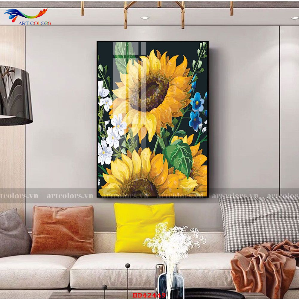 Tranh Tráng Gương Chủ Đề Hoa - H54