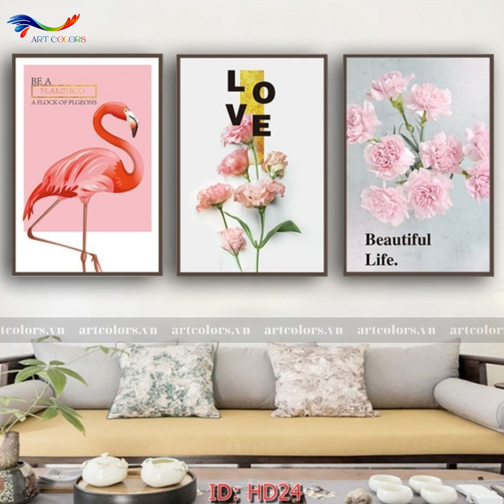 Tranh Tráng Gương Chủ Đề Hoa - H38
