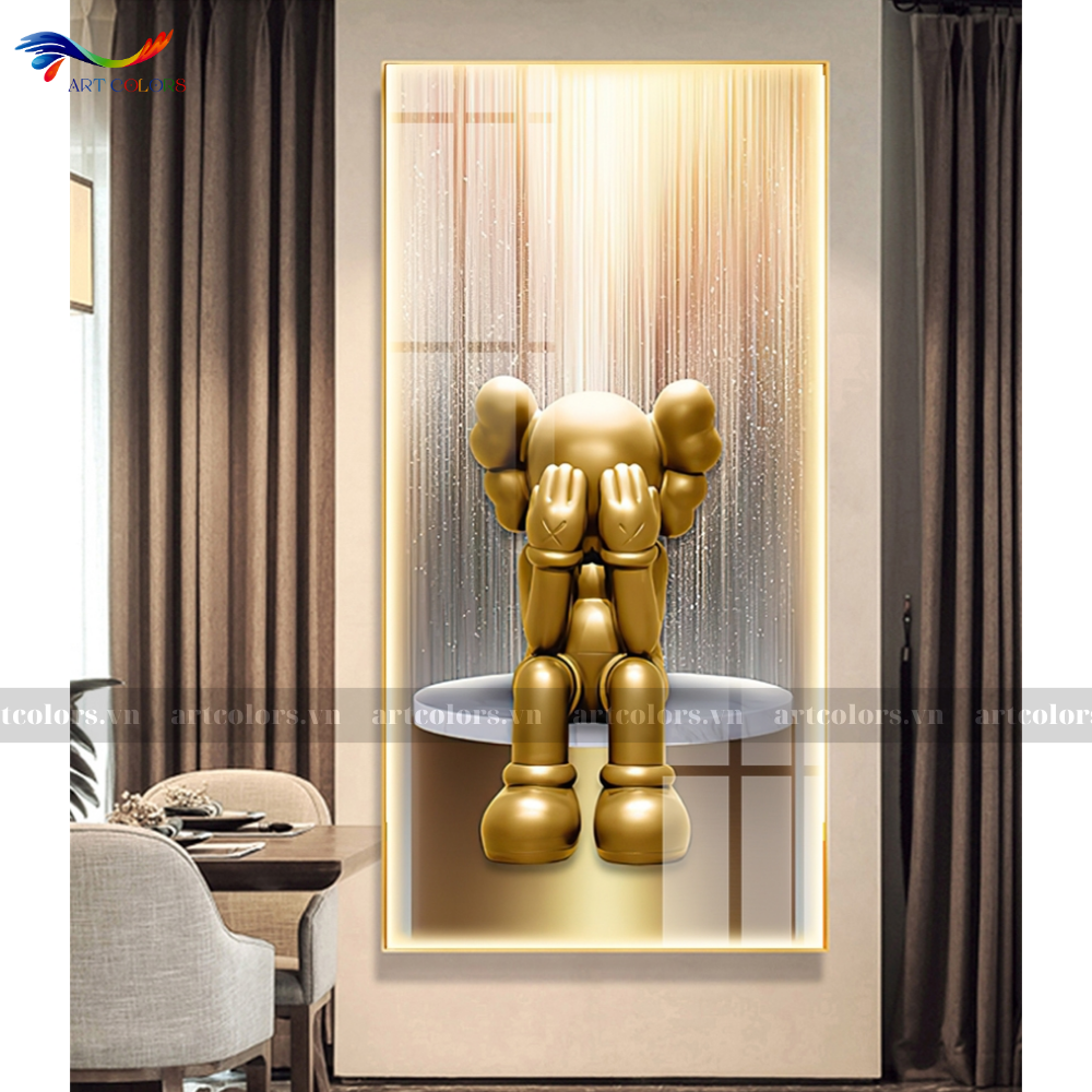 Tranh Tráng Gương Gấu Kaws - KW41