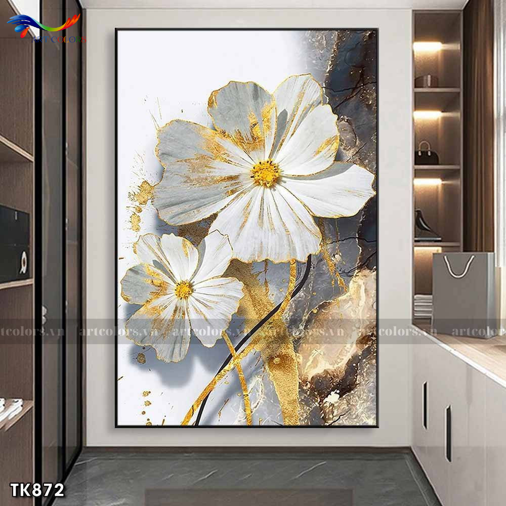 Tranh Tráng Gương Chủ Đề Hoa - H52