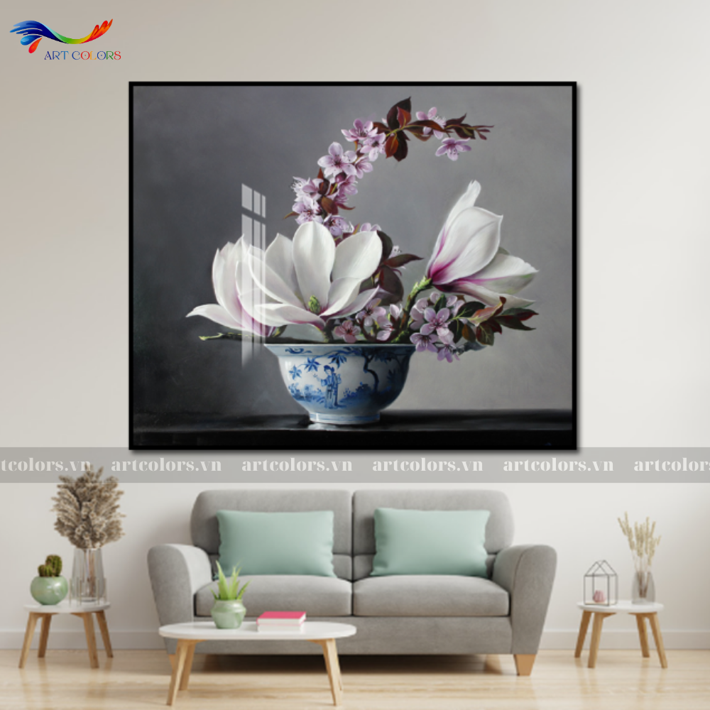 Tranh Tráng Gương Chủ Đề Hoa - H51