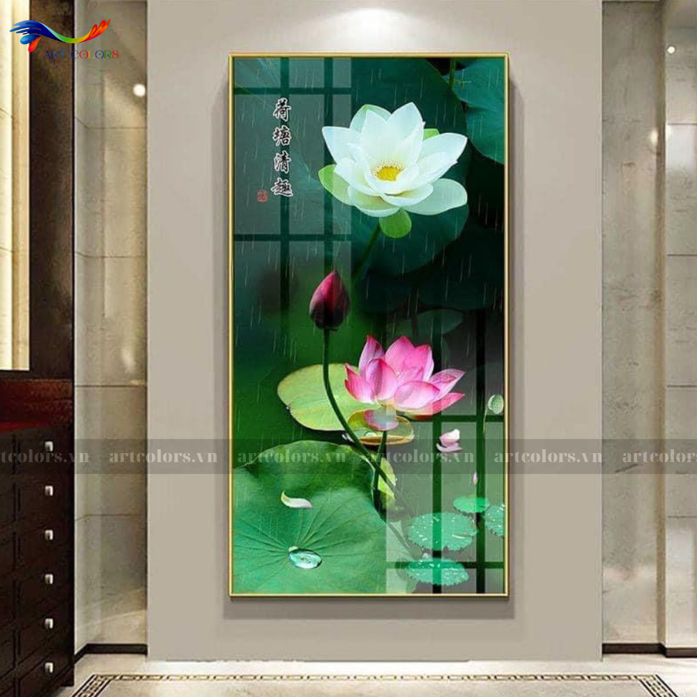 Tranh Tráng Gương Hoa Sen - HS14