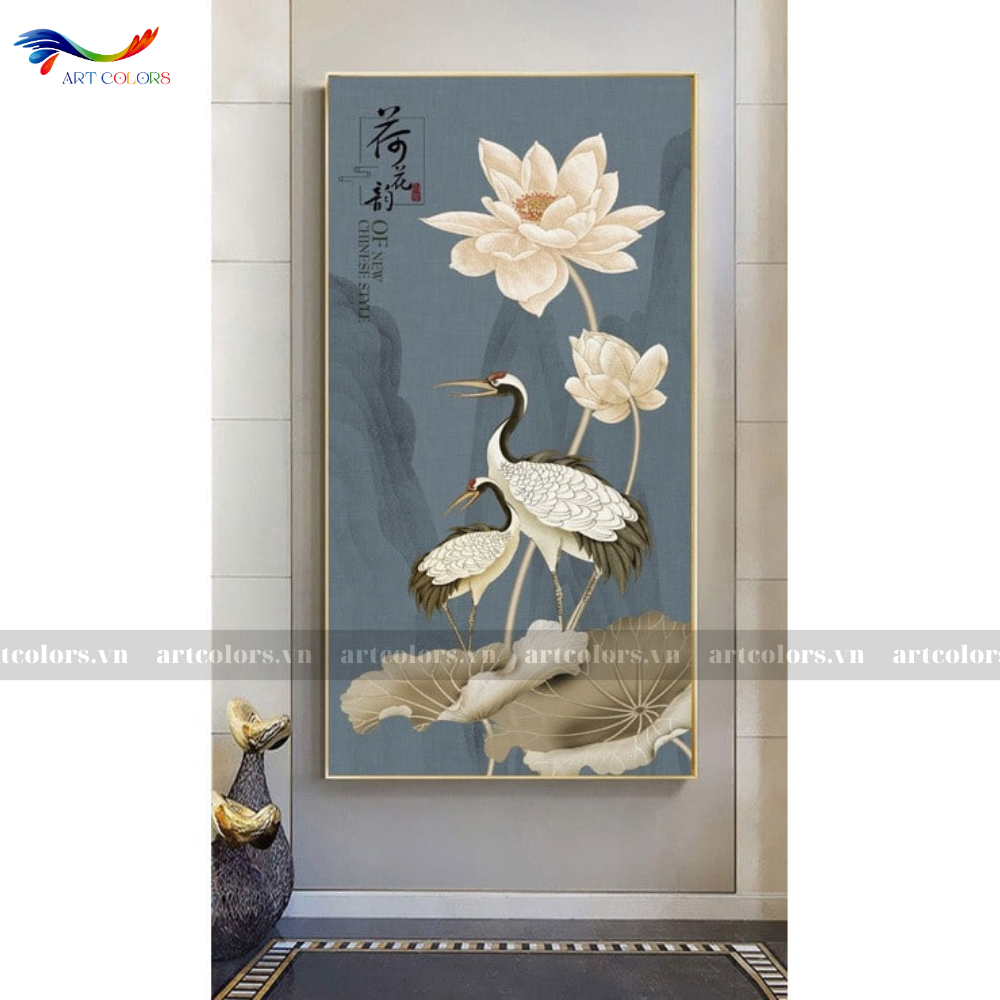 Tranh Tráng Gương Hoa Sen - HS13