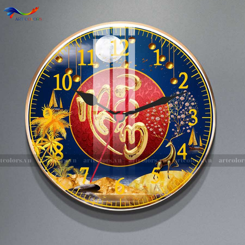Tranh Tráng Gương Đồng Hồ - DH13