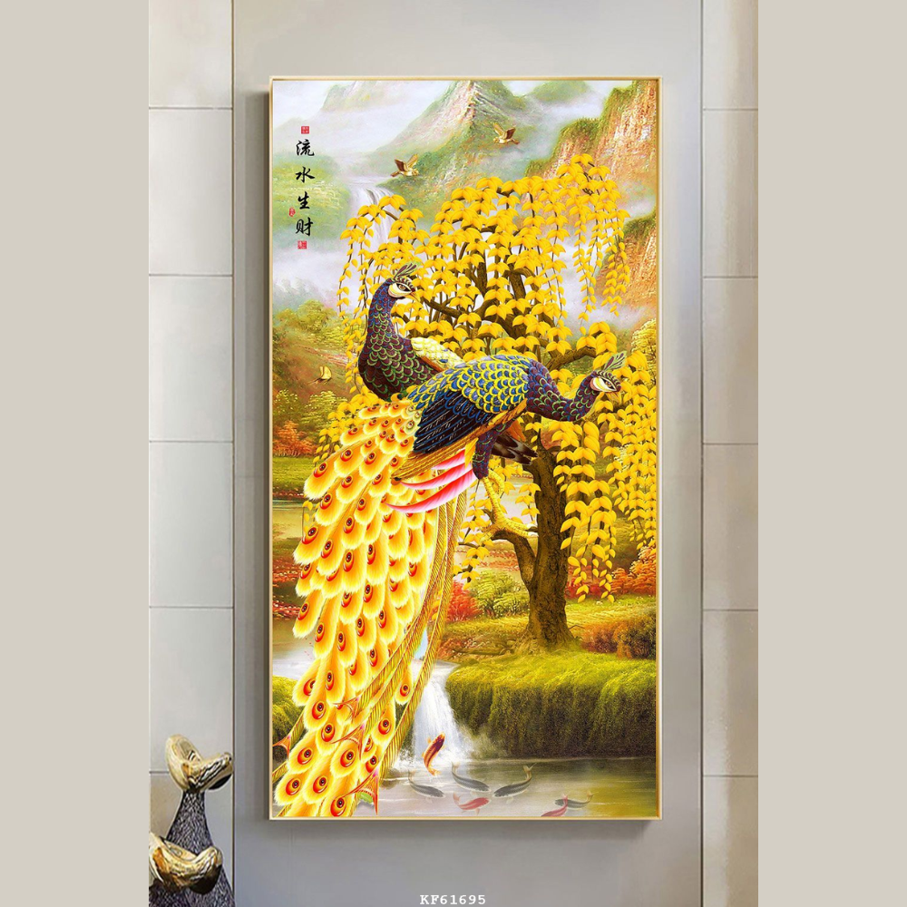 Tranh Tráng Gương Khổng Tước - KT17