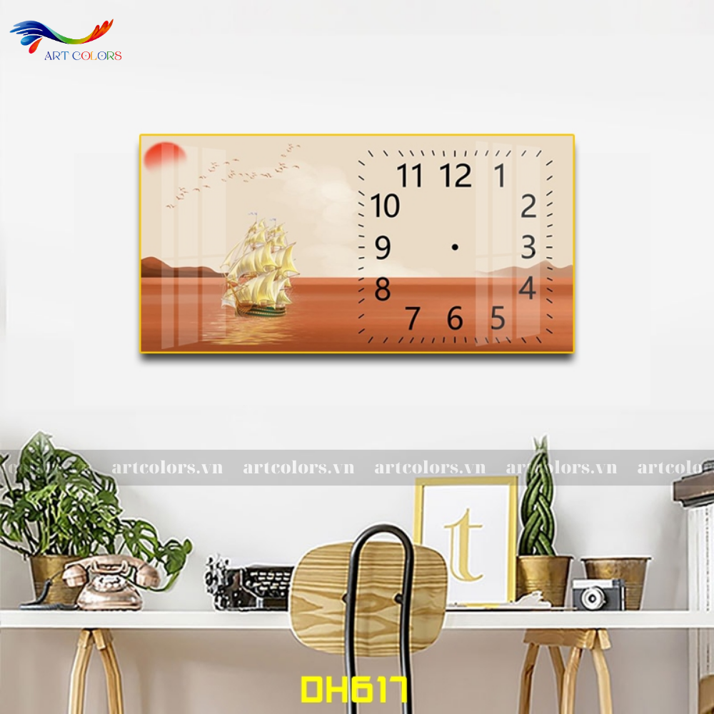 Tranh Tráng Gương Đồng Hồ - DH26