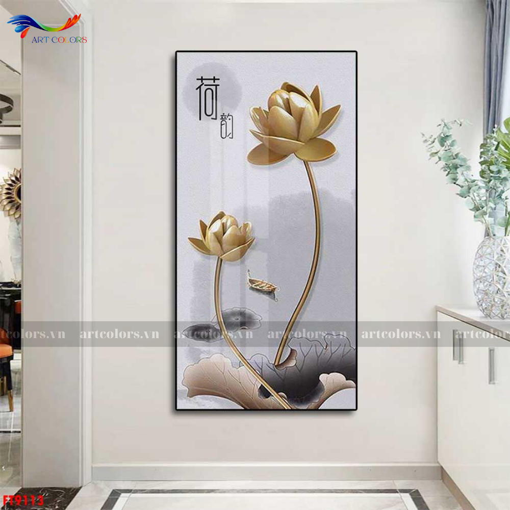 Tranh Tráng Gương Hoa Sen - HS30