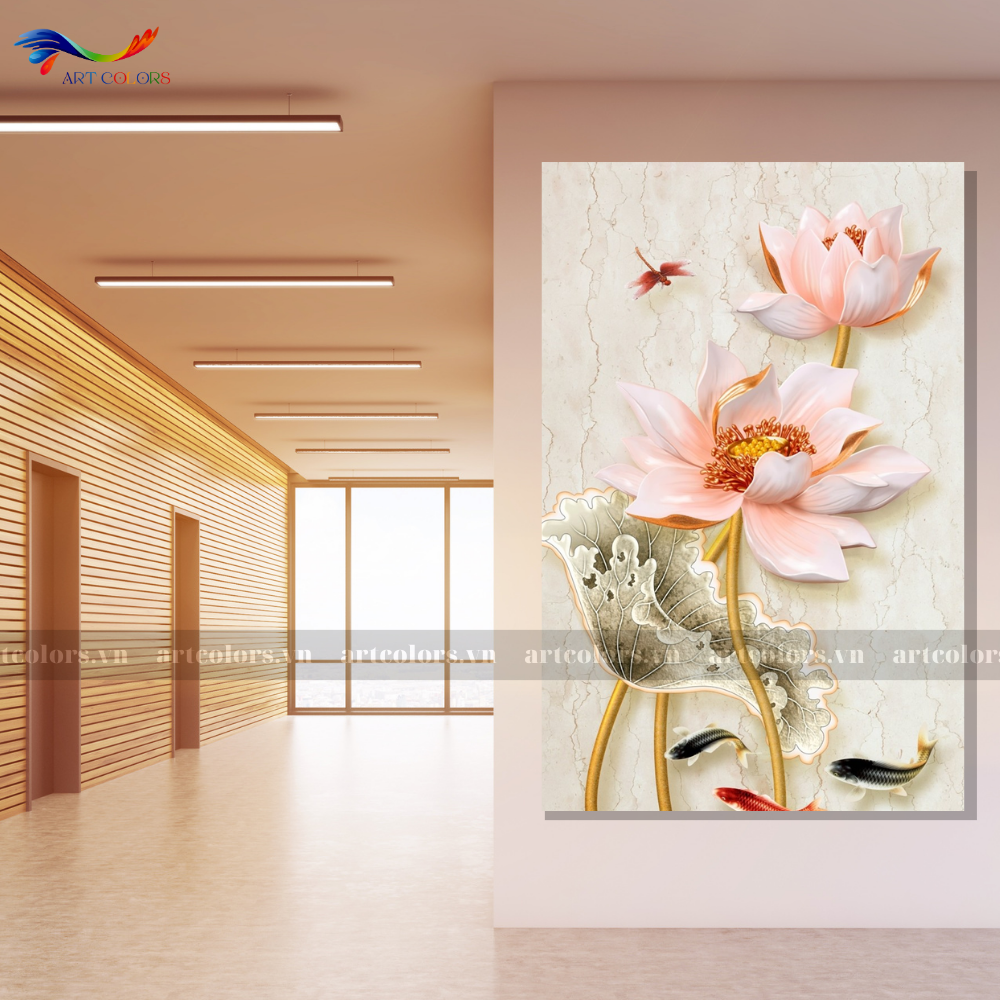 Tranh Tráng Gương Hoa Sen - HS10