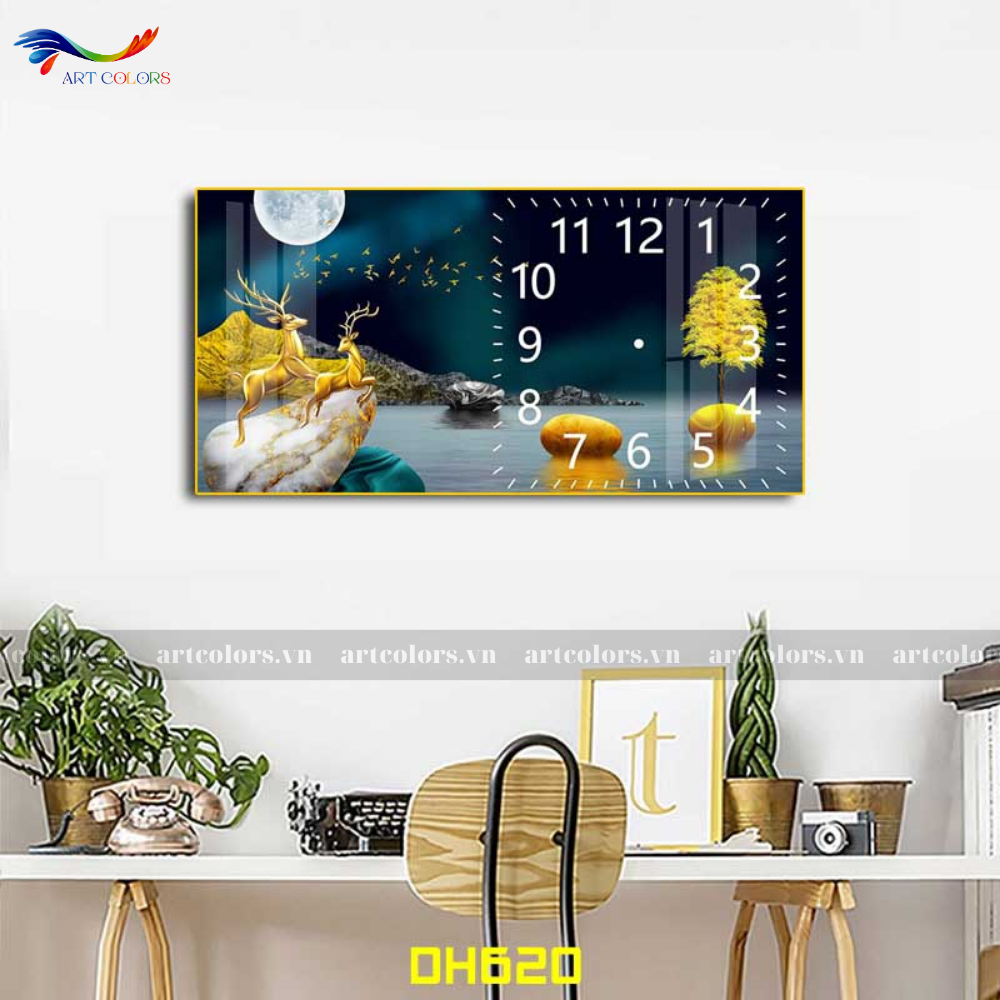 Tranh Tráng Gương Đồng Hồ - DH25
