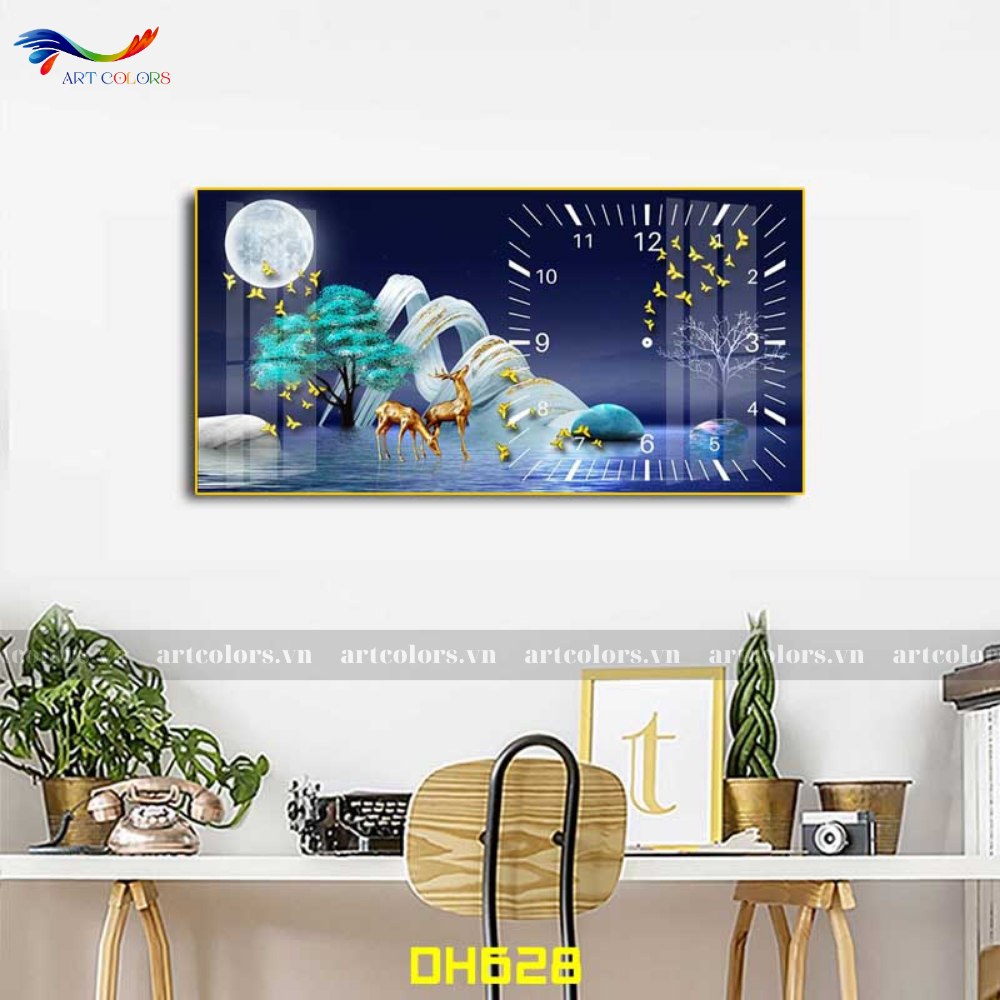 Tranh Tráng Gương Đồng Hồ - DH22