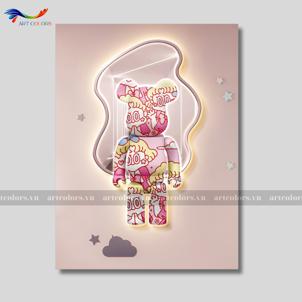 Tranh Tráng Gương Gấu BearBrick - BB29