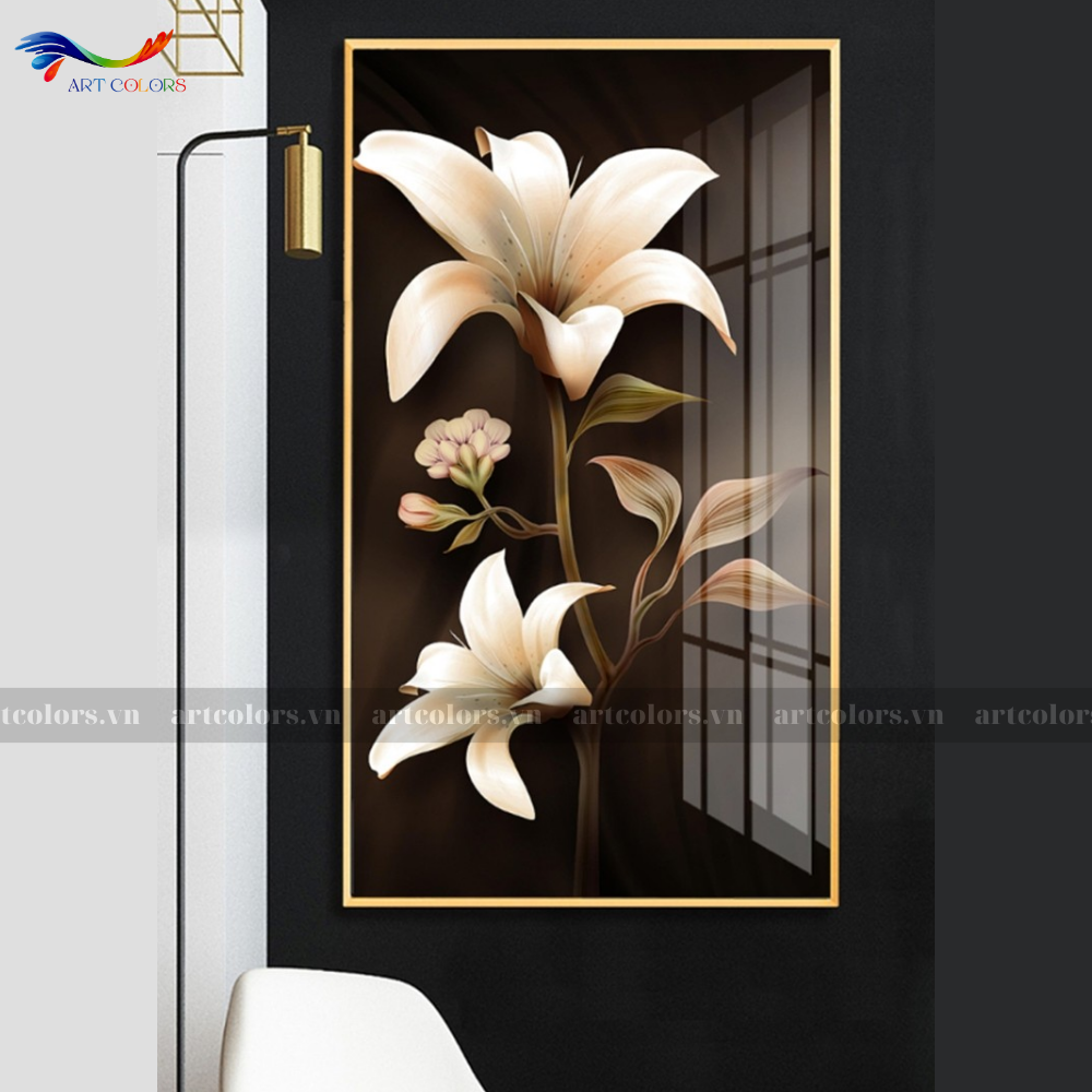 Tranh Tráng Gương Chủ Đề Hoa - H58