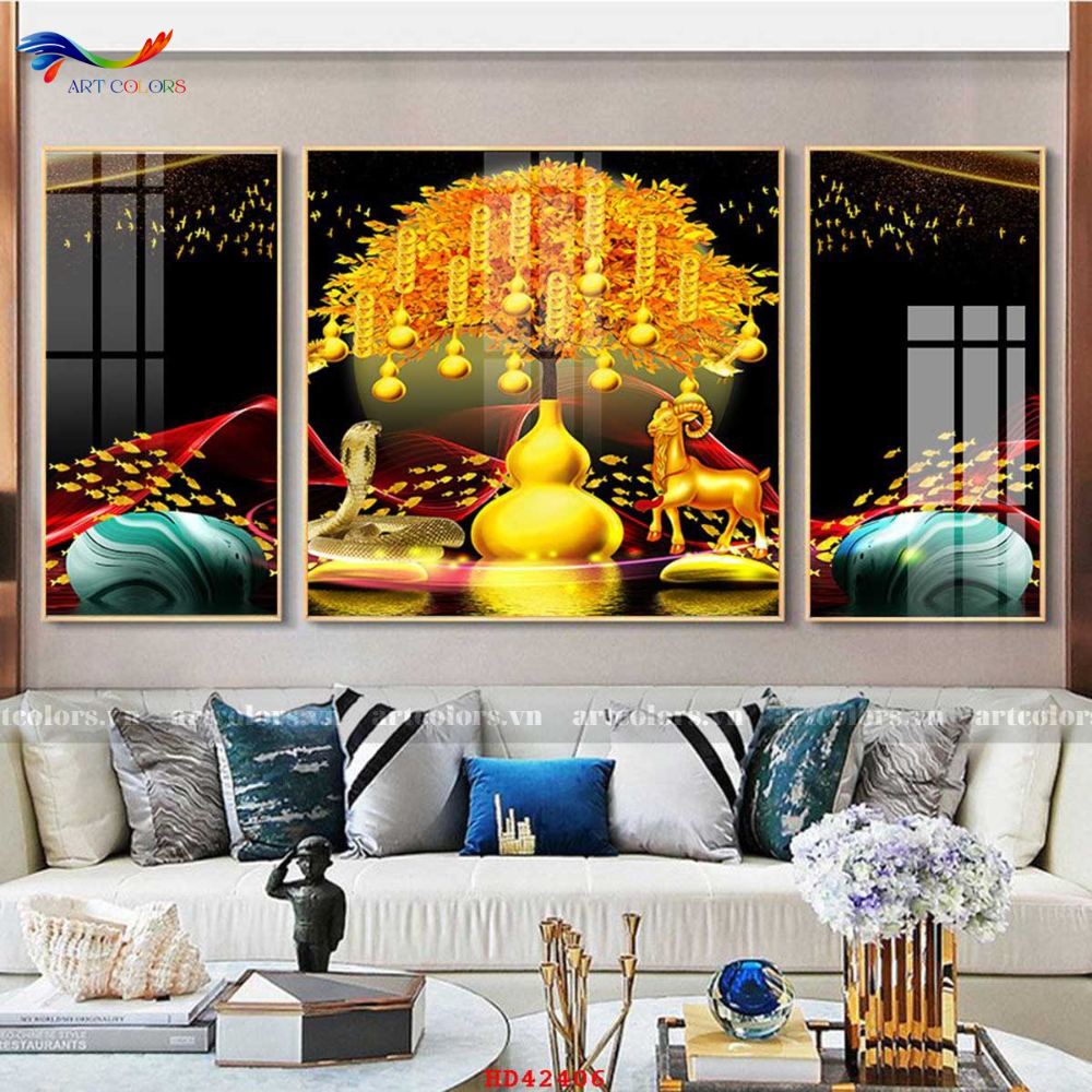 Tranh Tráng Gương Cây Kim Tiền - KT29