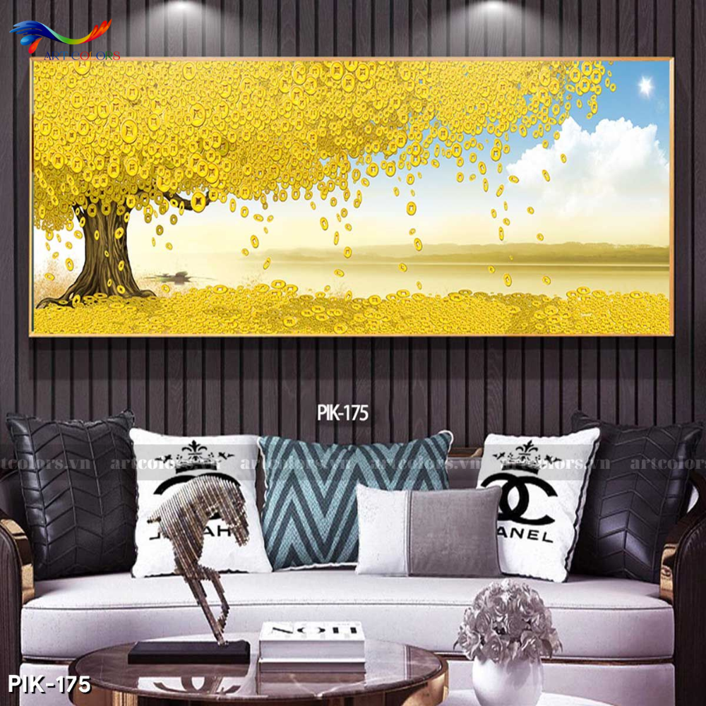 Tranh Tráng Gương Cây Kim Tiền - KT22