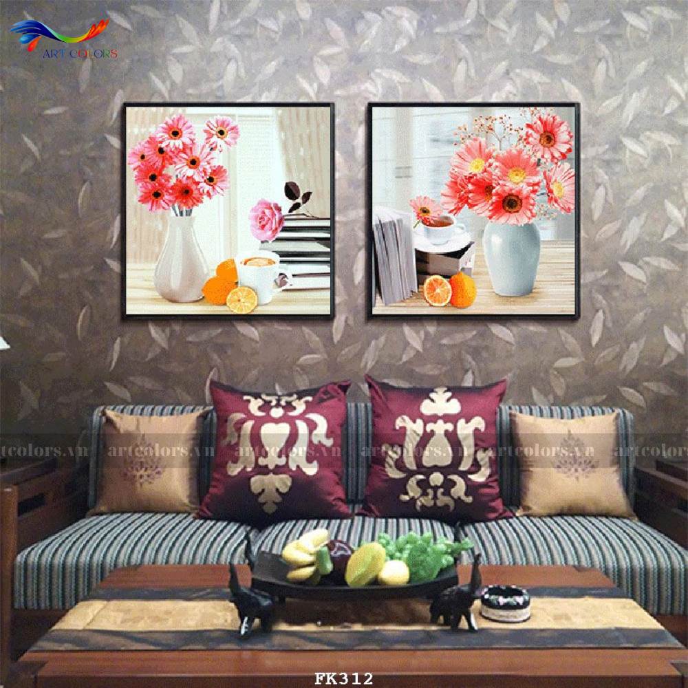 Tranh Tráng Gương Chủ Đề Hoa - H64
