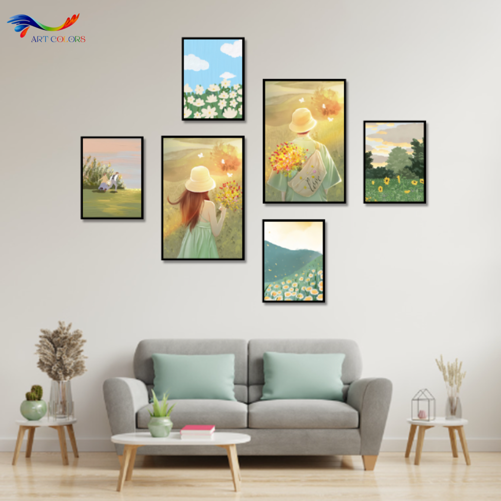 Tranh Tráng Gương Bộ Nhiều Tấm - NT9