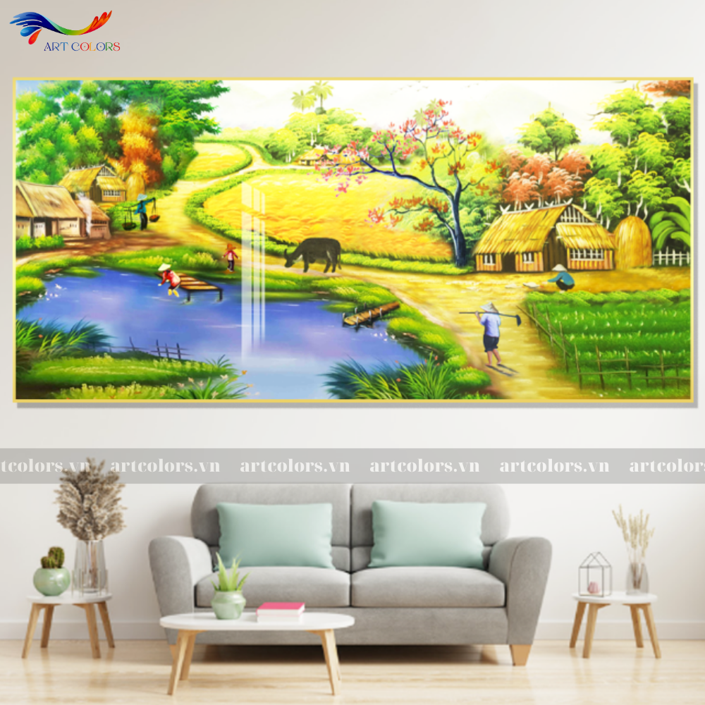 Tranh Tráng Gương Làng Quê - LQ36