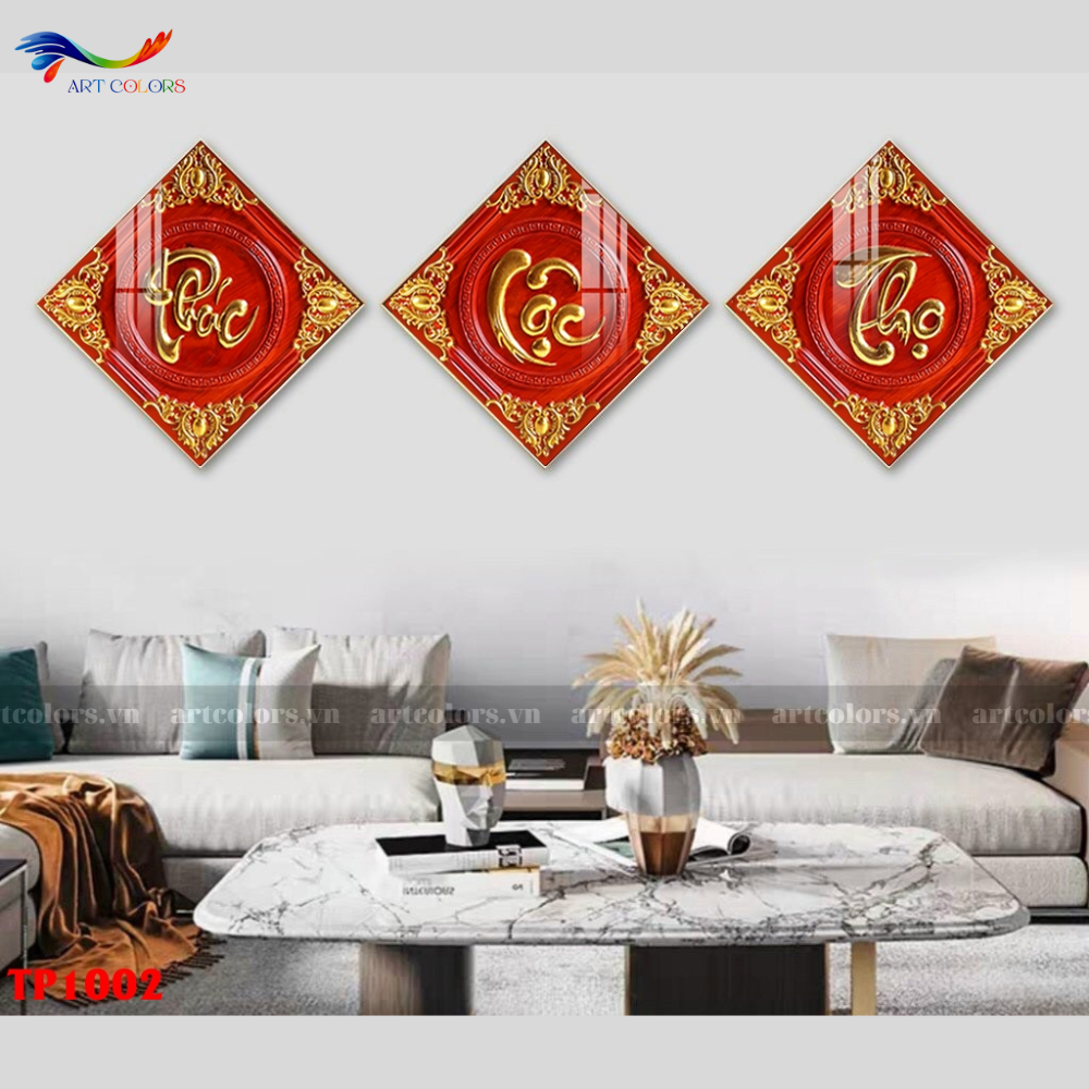 Tranh Tráng Gương Phúc Lộc Thọ - PLT18