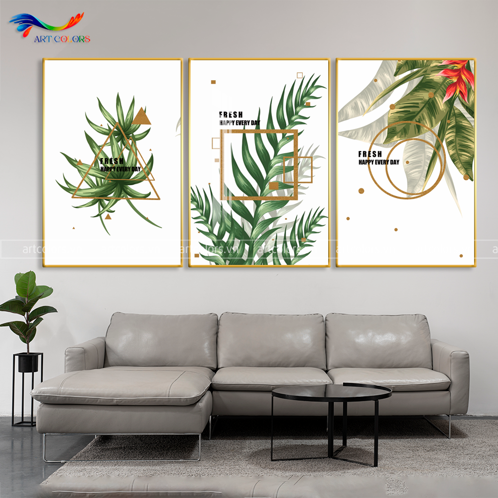Tranh Tráng Gương Lá Cây Tươi Mát - LC25