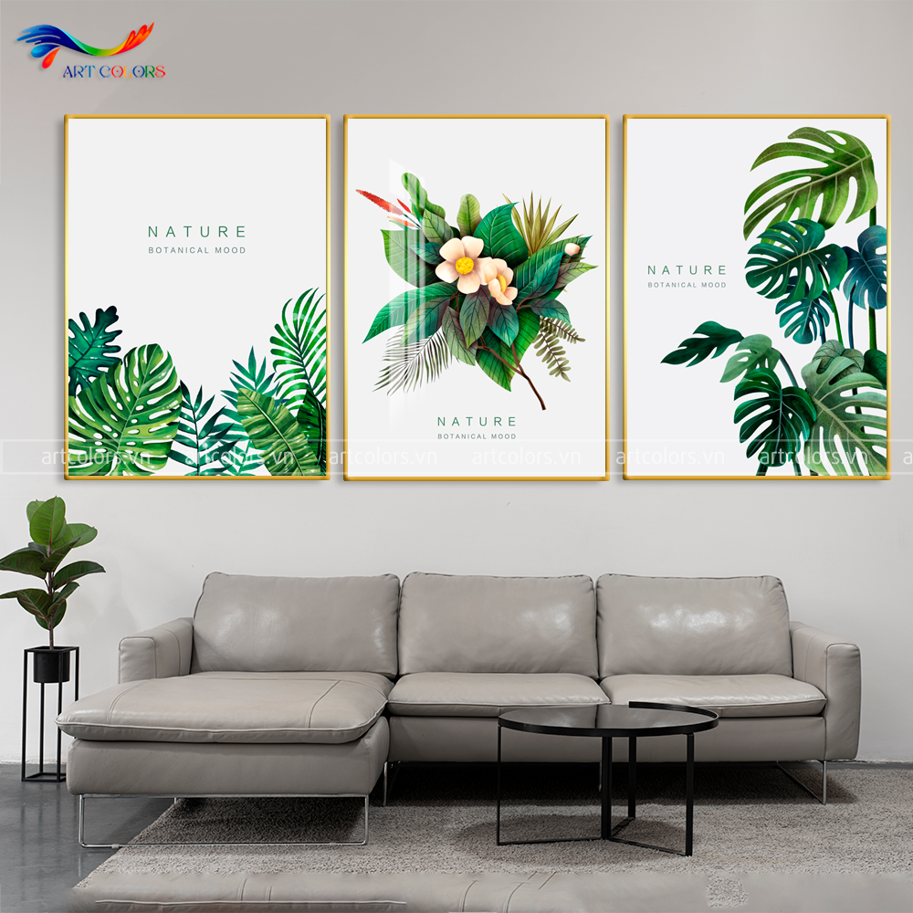Tranh Tráng Gương Lá Cây Tươi Mát - LC33