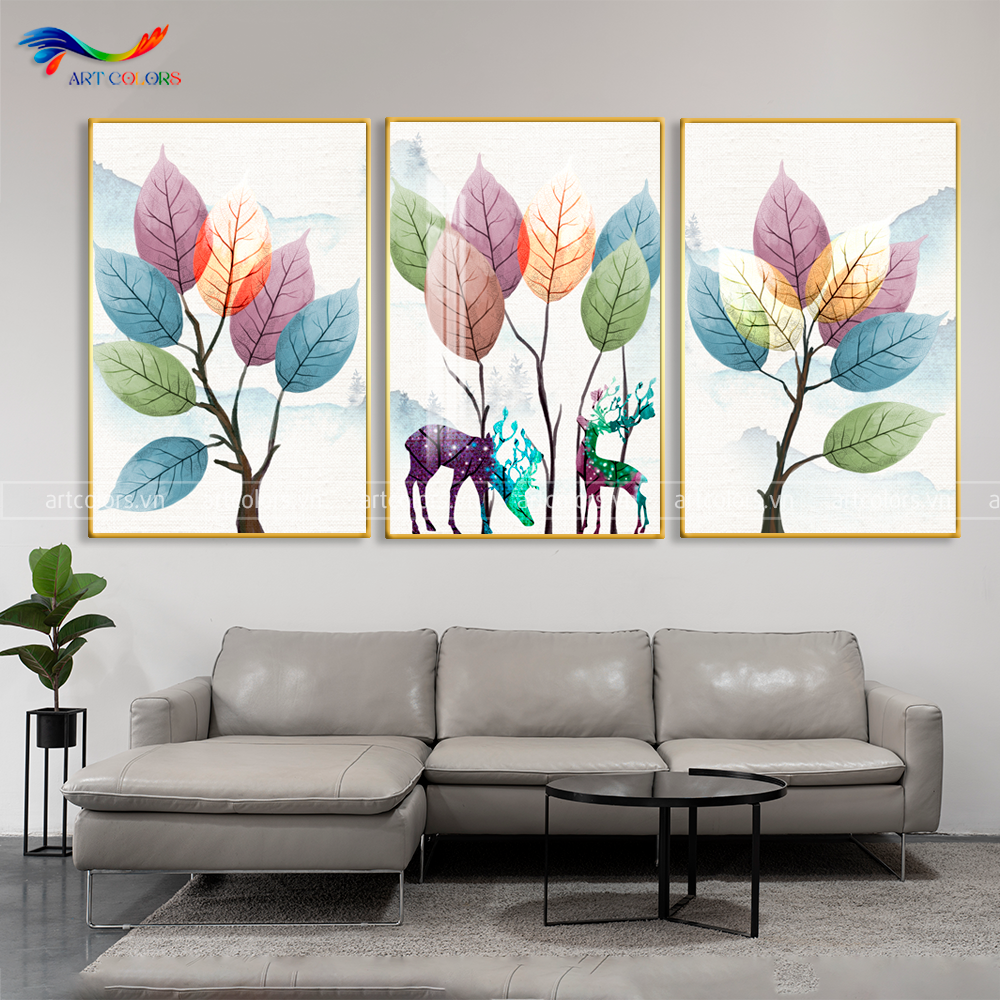 Tranh Tráng Gương Lá Cây Tươi Mát - LC32