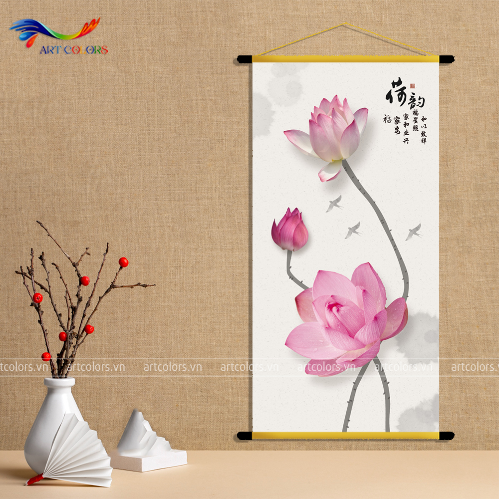 Tranh Liễn - Tranh Liễn Hoa Sen - TL116