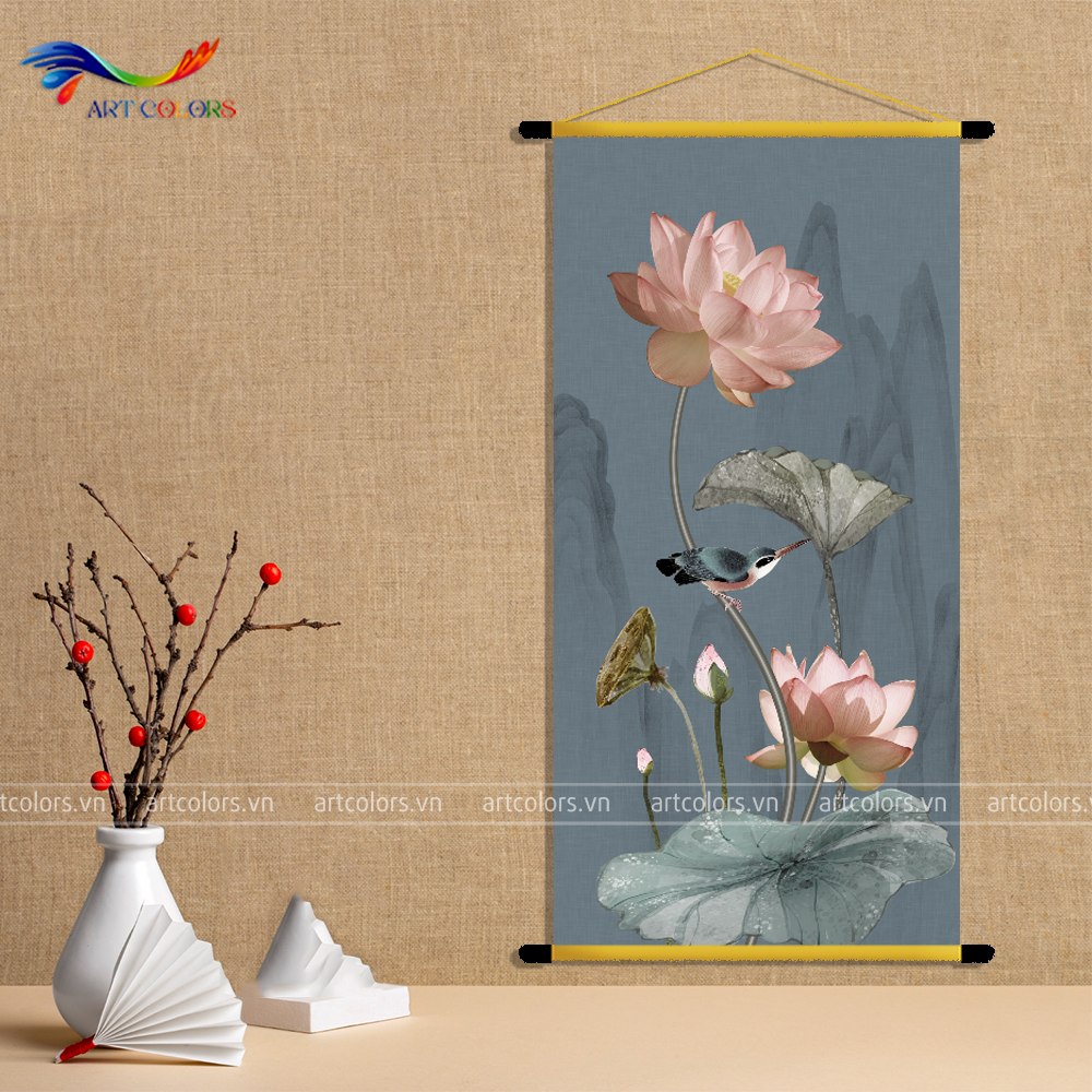 Tranh Liễn - Tranh Liễn Hoa Sen - TL109