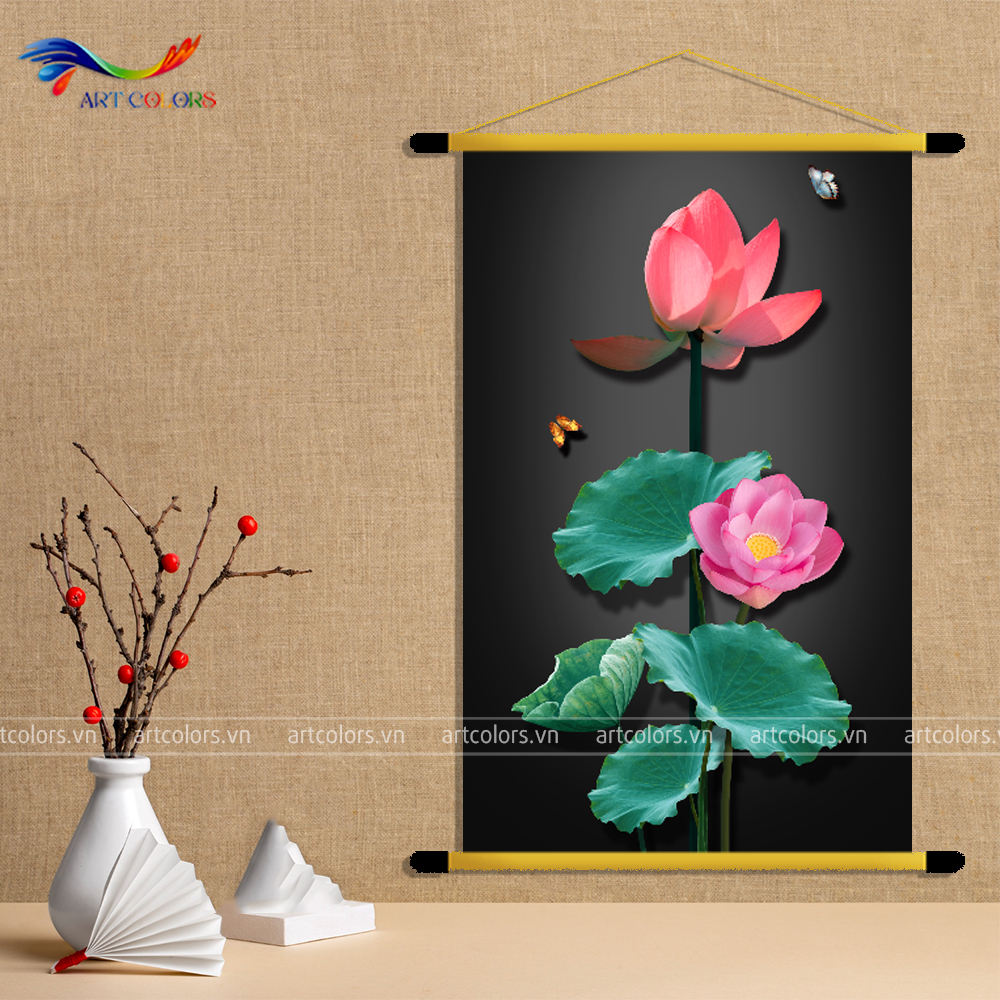 Tranh Liễn - Tranh Liễn Hoa Sen - TL159