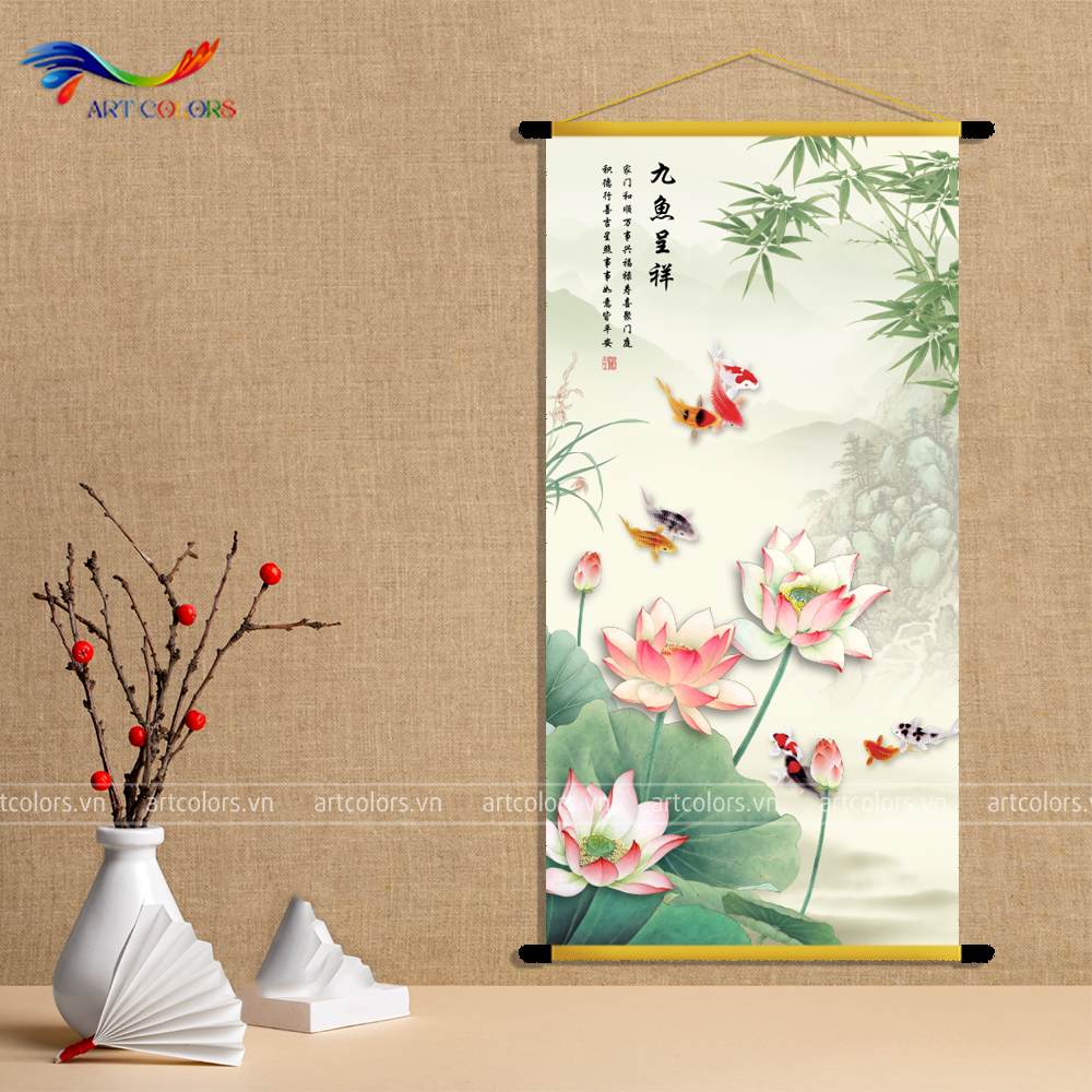 Tranh Liễn - Tranh Liễn Hoa Sen - TL102