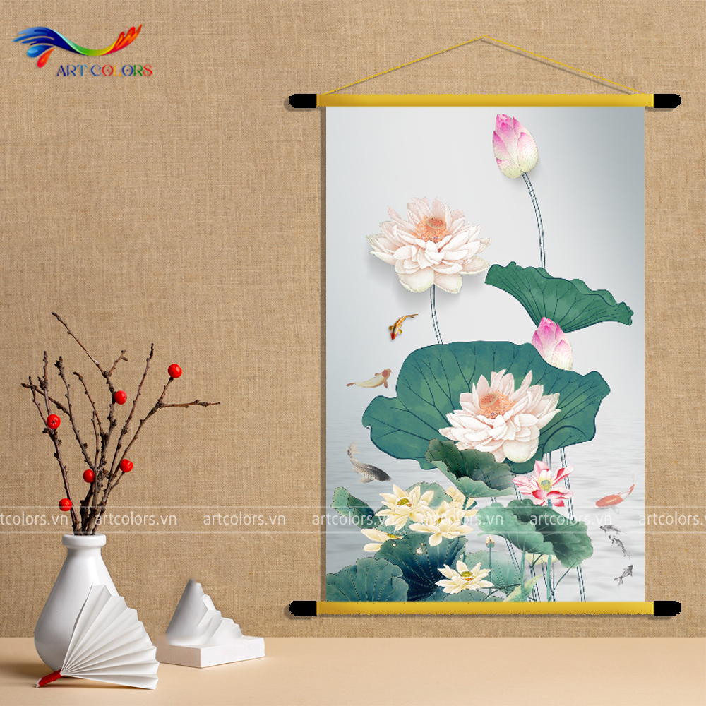 Tranh Liễn - Tranh Liễn Hoa Sen - TL157